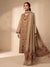 3-Piece Kani Woolen unstitched Suit - Camel