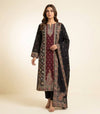 Black with Maroon Maharani Unstitched Suits