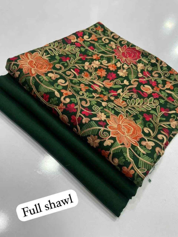 Marina Pain Winter Suit – Embroidered Aari Work Shawl