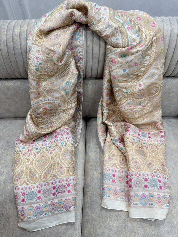 Beige Maharani Dupattas