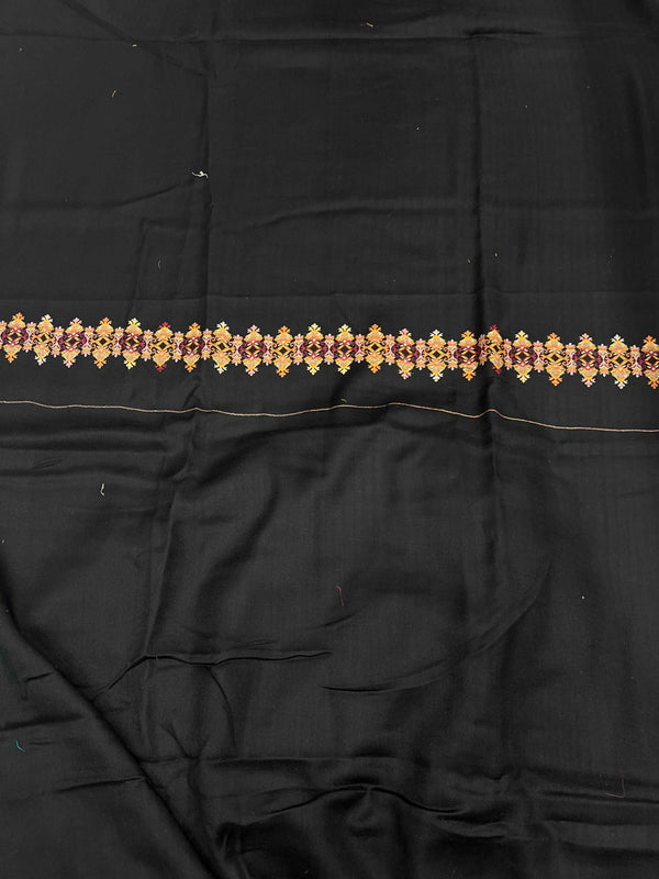3-Piece Kani Woolen unstitched suit - Black