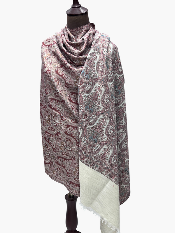 Sunday Monday kani monlight shawl white with Rust