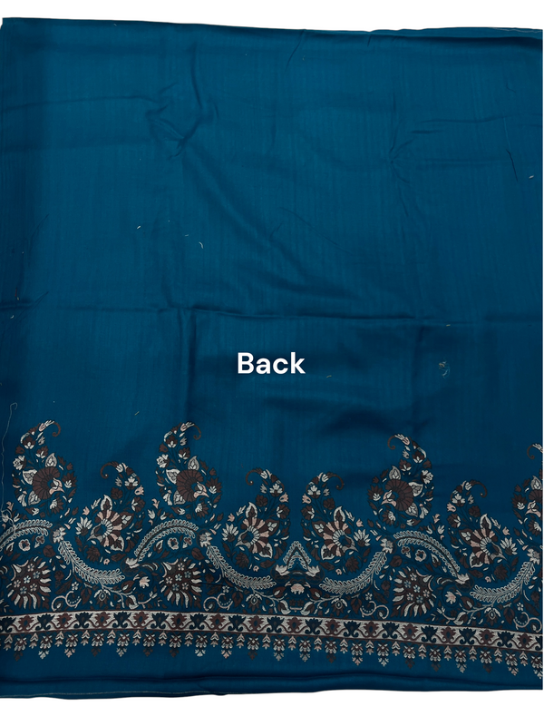 3-Piece Kani Woolen unstitched Suit - Teal