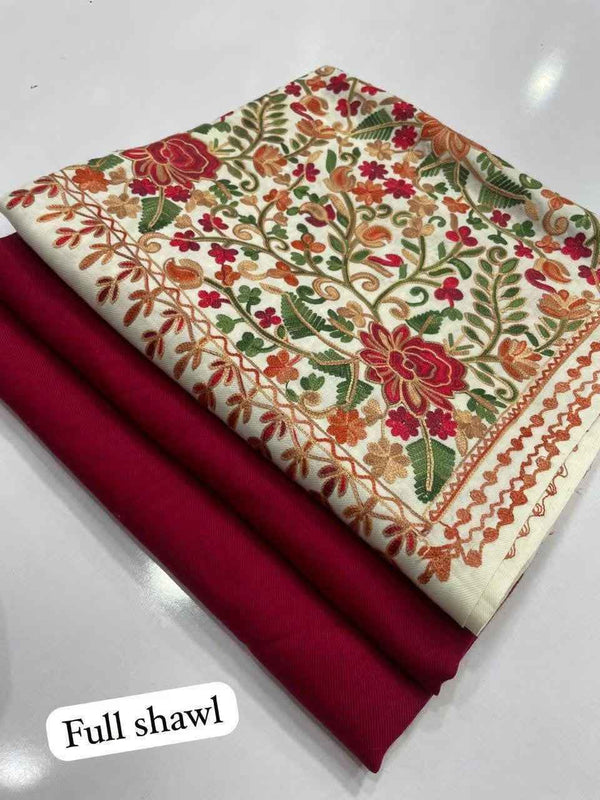 Pakistani Marina Winter Suit with Embroidered Woolen Shawl