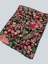 Multicolor Aari Embroidered Black Kashmiri Wool Shawl