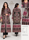 Handmade Kashmiri Kilimkari Coat – Black Multicolor Floral & Bird Embroidery