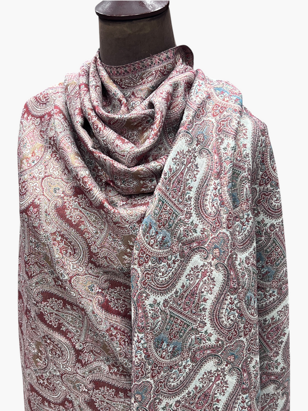 Sunday Monday kani monlight shawl white with Rust