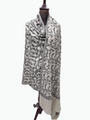 Ivory Noir Sozni Jaal Pashmina Shawl – 2¾ Yard Handmade
