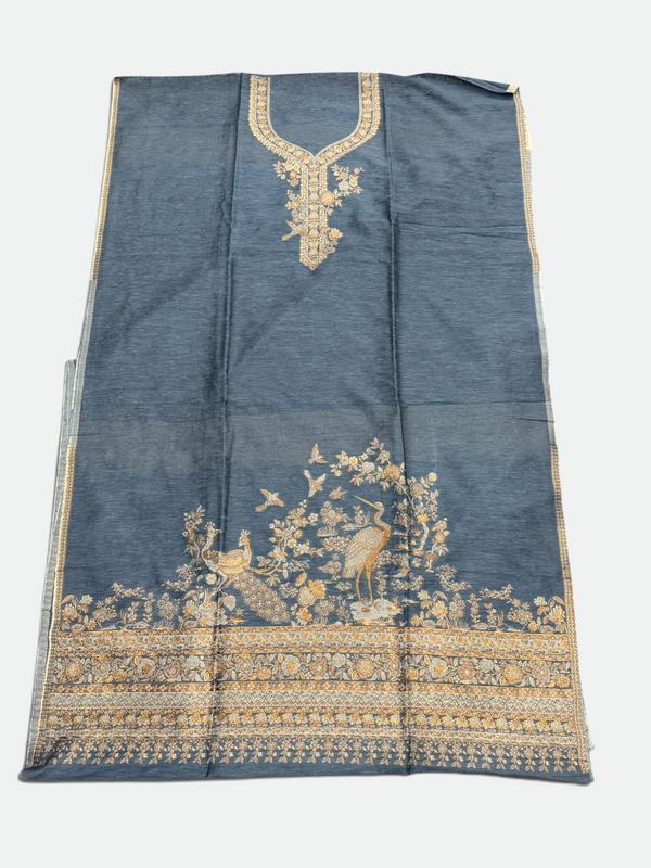 Premium 3-Piece Unstitched Indian Kani Silk Set