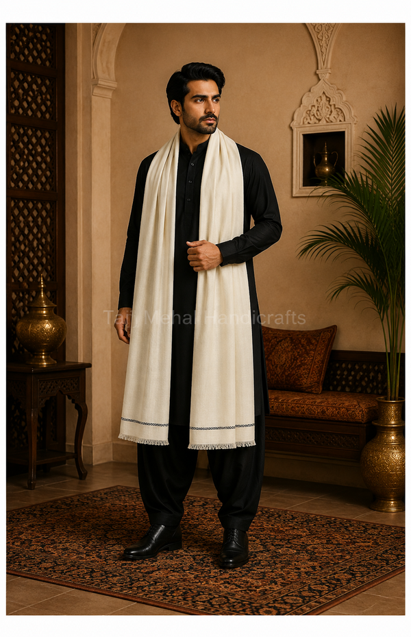 Men’s Pashmina count - 90 countwhite