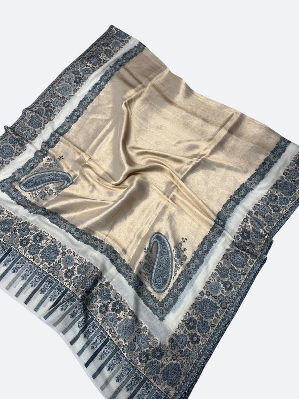 Traditional Kashmiri moonlight 3d kani Border - 06