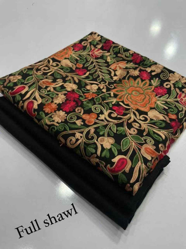 Premium Marina Suit Aari EmbroideredWoolen Shawl
