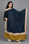 Pure Pashmina Hand-Embroidered Sozni Border Shawl - 07 - Tajmehalhandicrafts