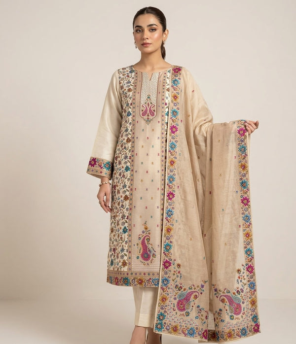 Cream Maharani Unstitched Suits