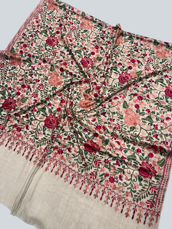 Aari Embroidery Work - Woolen Shawl