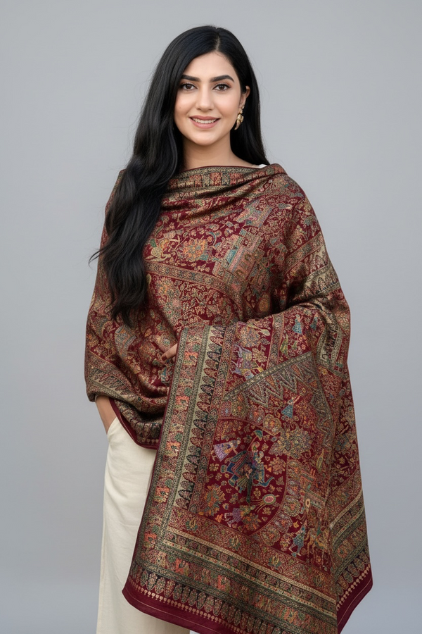 Unisex Royal Shikargah Banjara Silk Wedding Shawl