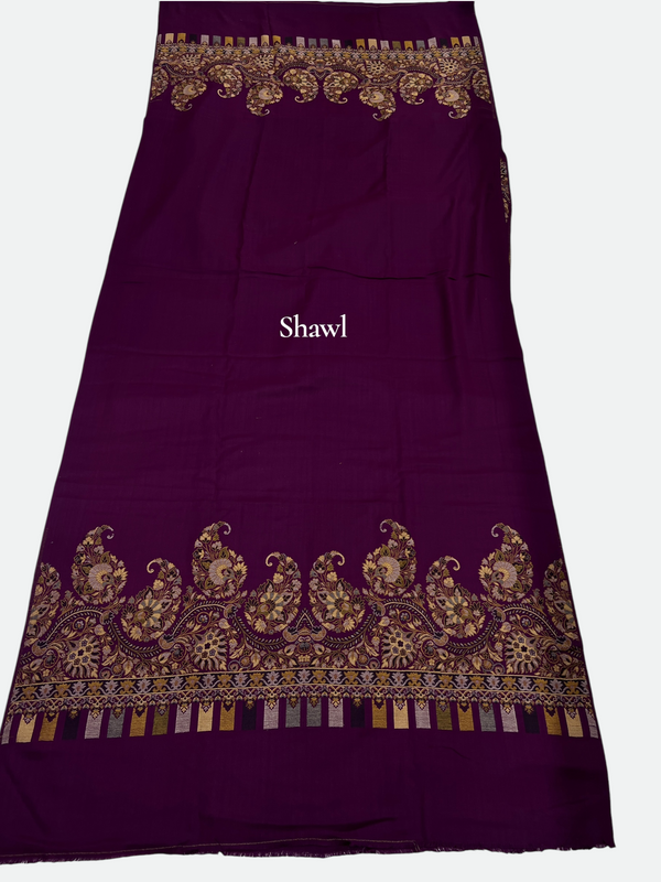 3-Piece Kani Woolen unstitched Suit | Luxury Traditional Wool Suit
