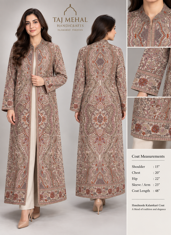 Handmade Kilimkari Long Coat for Women