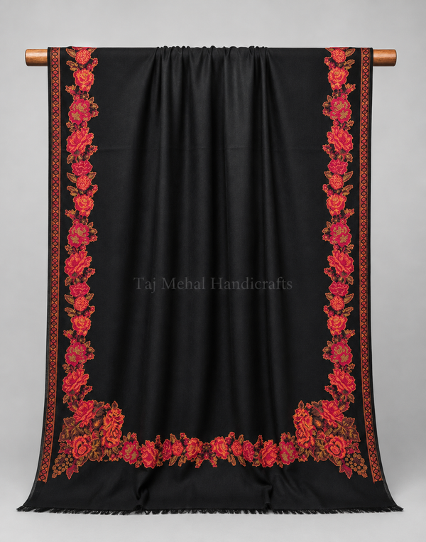 Kani Gulab Dar Border Shawl