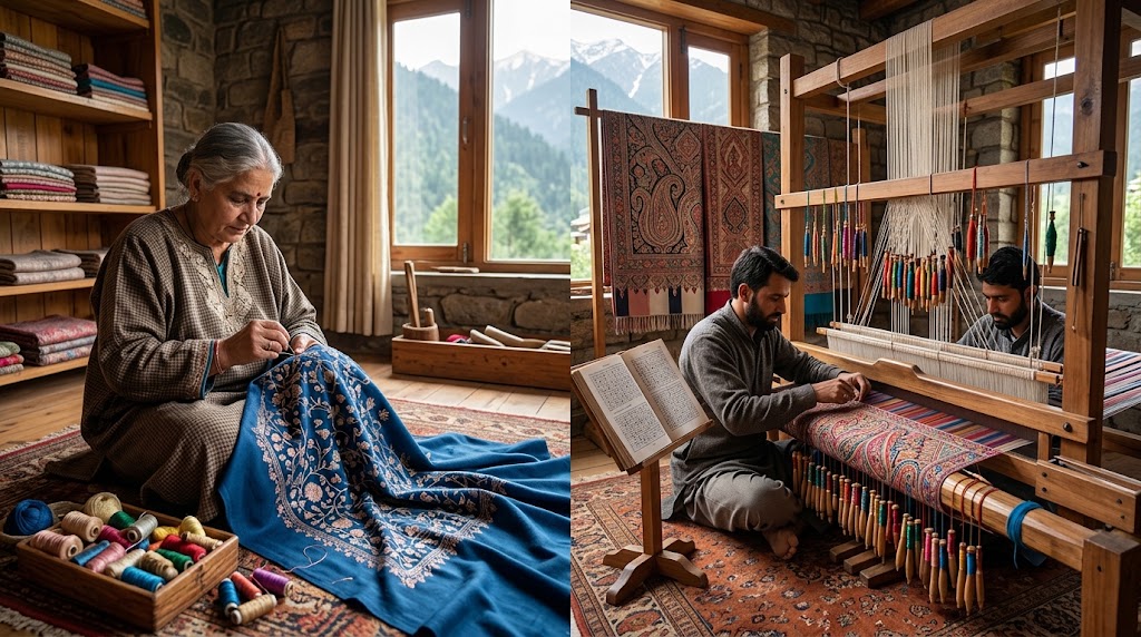 Sozni Embroidery vs. Kani Weaving: Understanding Kashmir’s Two Great Textile Traditions