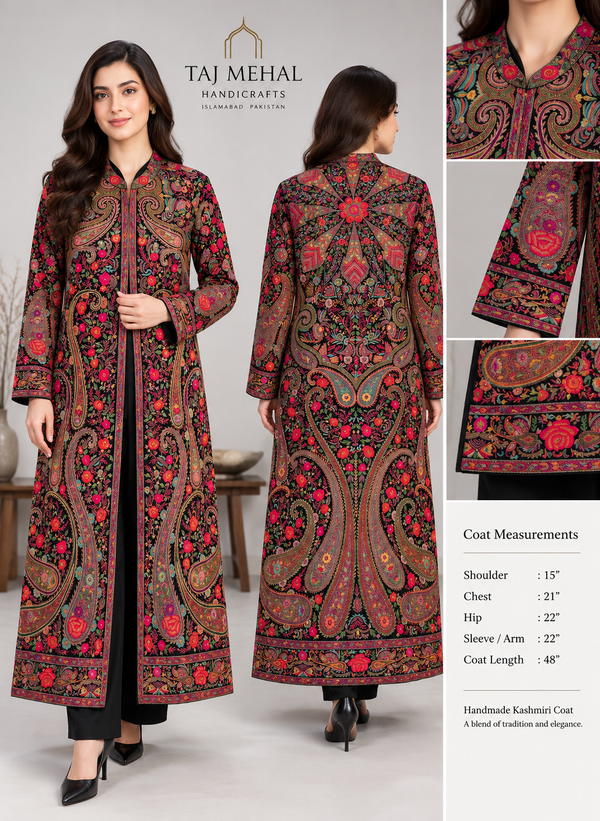 One-of-a-Kind Handmade Kilimkar Kashmiri Coat