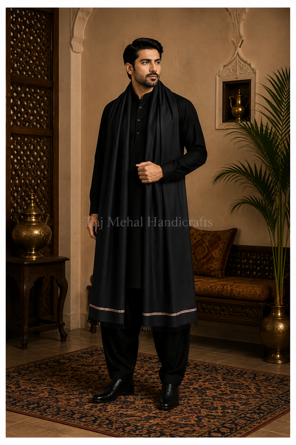 Men’s Pashmina shawls - 90 count Black