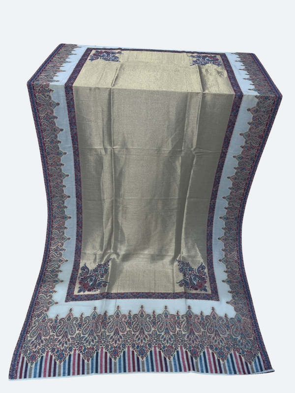 Traditional Kashmiri moonlight 3d kani Border - 01