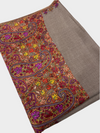 Pure Pashmina Hand-Embroidered Sozni Border Shawl - 04 - Tajmehalhandicrafts