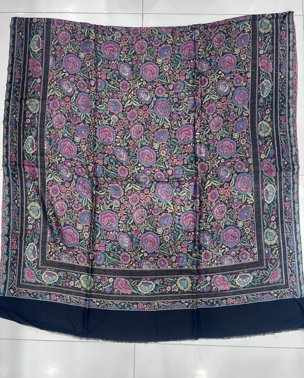 Gulab Rose Reversible Kani Pashmina Shawl | Taj Mehal Handicrafts