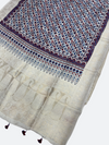 Festive Ajrakh Dola Silk Dupatta – Hand Block Print & Zari