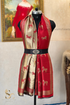 Twinlight reversible horse moonlight design shawl - Red