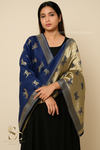 Twinlight reversible horse moonlight design shawl - Navy Blue