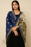 Twinlight reversible horse moonlight design shawl - Navy Blue