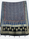 Classic Ajrakh Dola Silk Dupatta – Natural Dye Heritage Textile