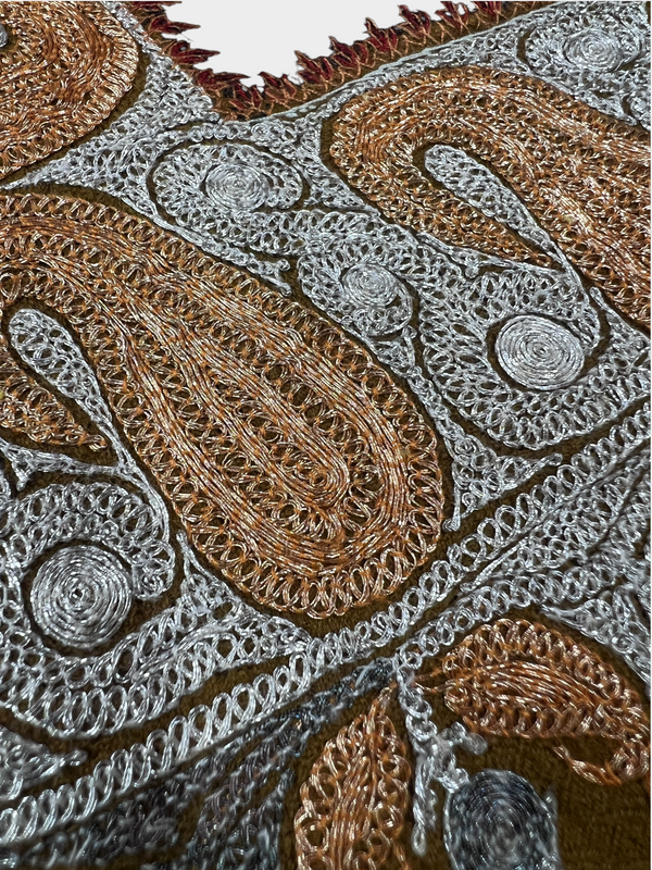 Pure Pashmina Hand-Embroidered Sozni Border Shawl - 07 - Tajmehalhandicrafts