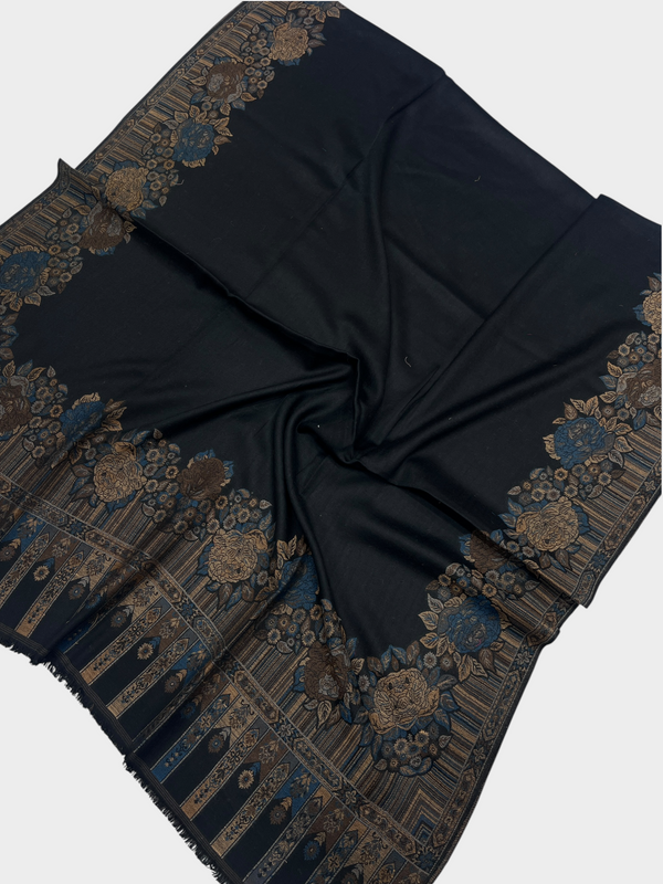 3d kani woolen Border shawl - 09