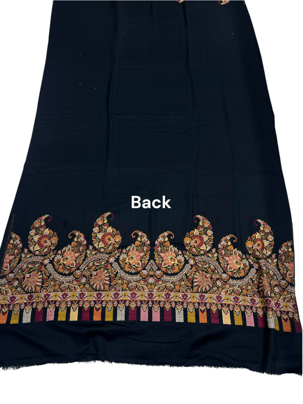 3-Piece Kani Woolen unstitched suit - Black