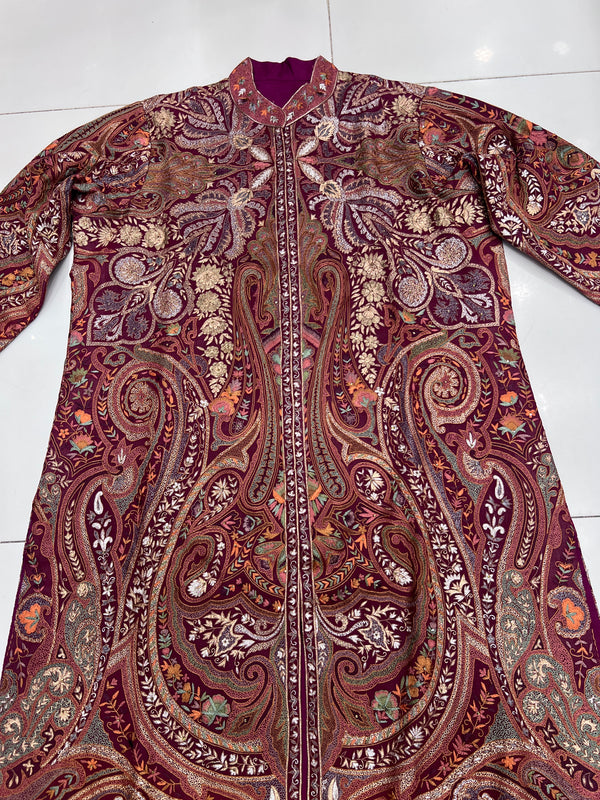 Handmade Kilimkari with Tilla Work Coat