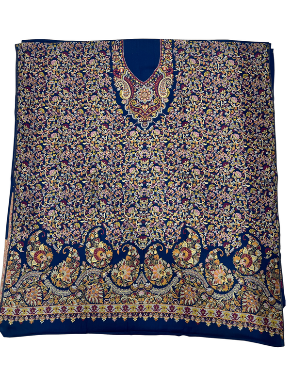 3-Piece Kani Woolen unstitched Suit - Blue