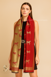 Twinlight reversible horse moonlight design shawl - Red