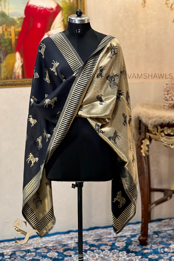 Twinlight reversible horse moonlight design shawl