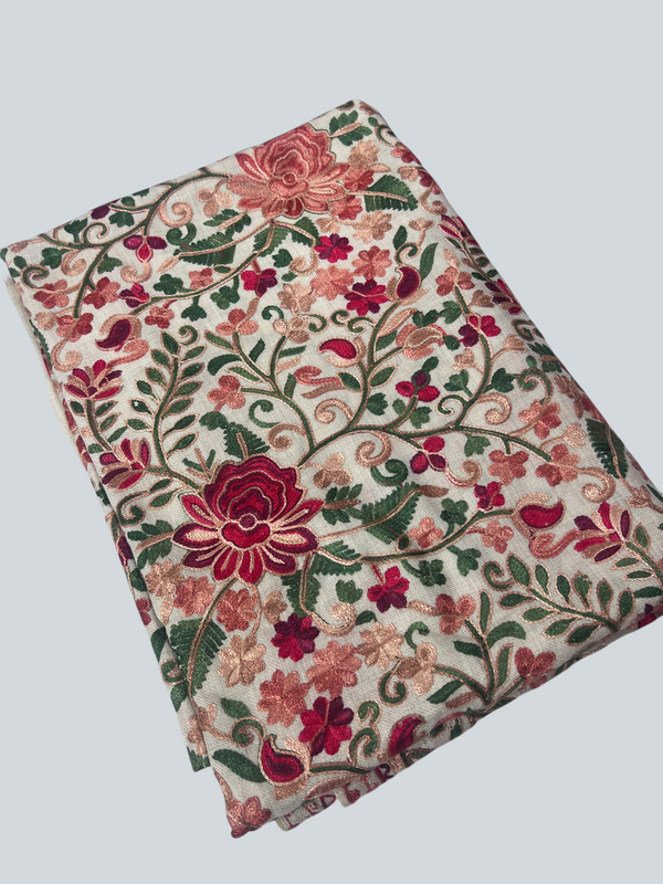 Aari Embroidery Work - Woolen Shawl