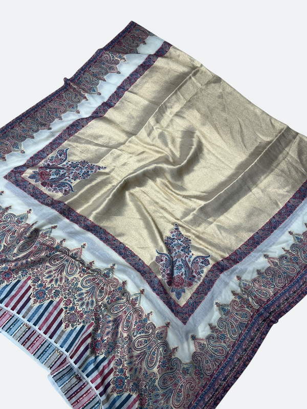 Traditional Kashmiri moonlight 3d kani Border - 01