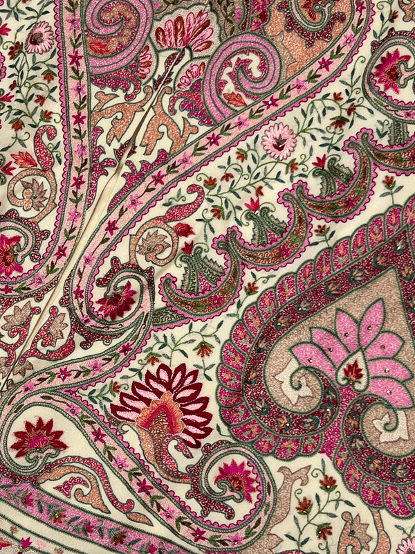 Women’s Handmade Kilimkari Long Coat – Traditional Kashmiri Artisan Design