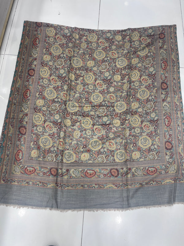 Reversible Gulabkar Antique Kani Pashmina Shawl | Taj Mehal Handicrafts