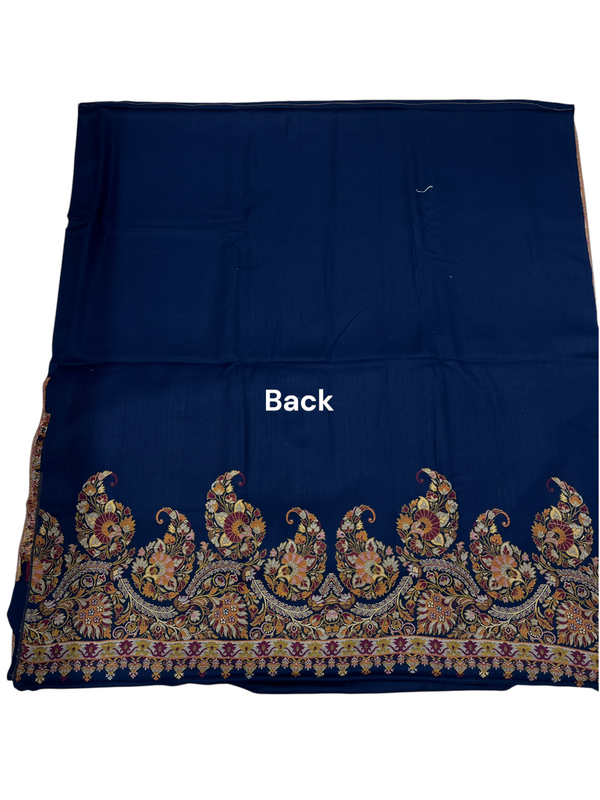 3-Piece Kani Woolen unstitched Suit - Blue