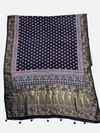 AJRAKH PRINT DOLA SILK ZARI WEAVING DUPATTA - Taj Mehal handicrafts