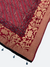 Premium Dola Silk Ajrakh Hand Block Print Natural Dye Zari Border Dupatta