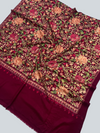 Multicolor Aari Embroidered Maroon Kashmiri Wool Shawl