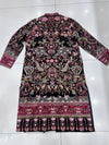 Handmade Kashmiri Kilimkari Coat – Black Multicolor Floral & Bird Embroidery